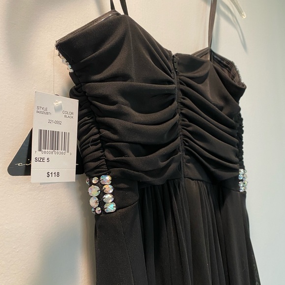 NWT City Triangles Black Strapless Long Formal Prom Dress Size 5 - Picture 6 of 7